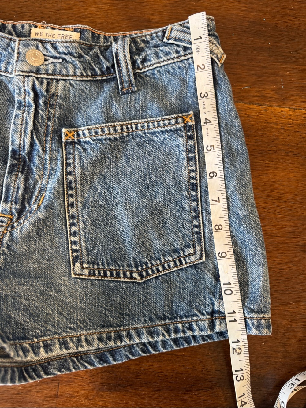 Free People We The Free Bettie Sailor Shorts Med Wash Denim Size 27 Retail $68 - Picture 11 of 15